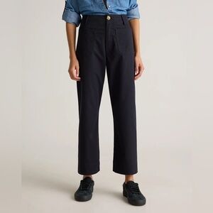 Organic Stretch Cotton Chino Cropped Wide Leg Pants